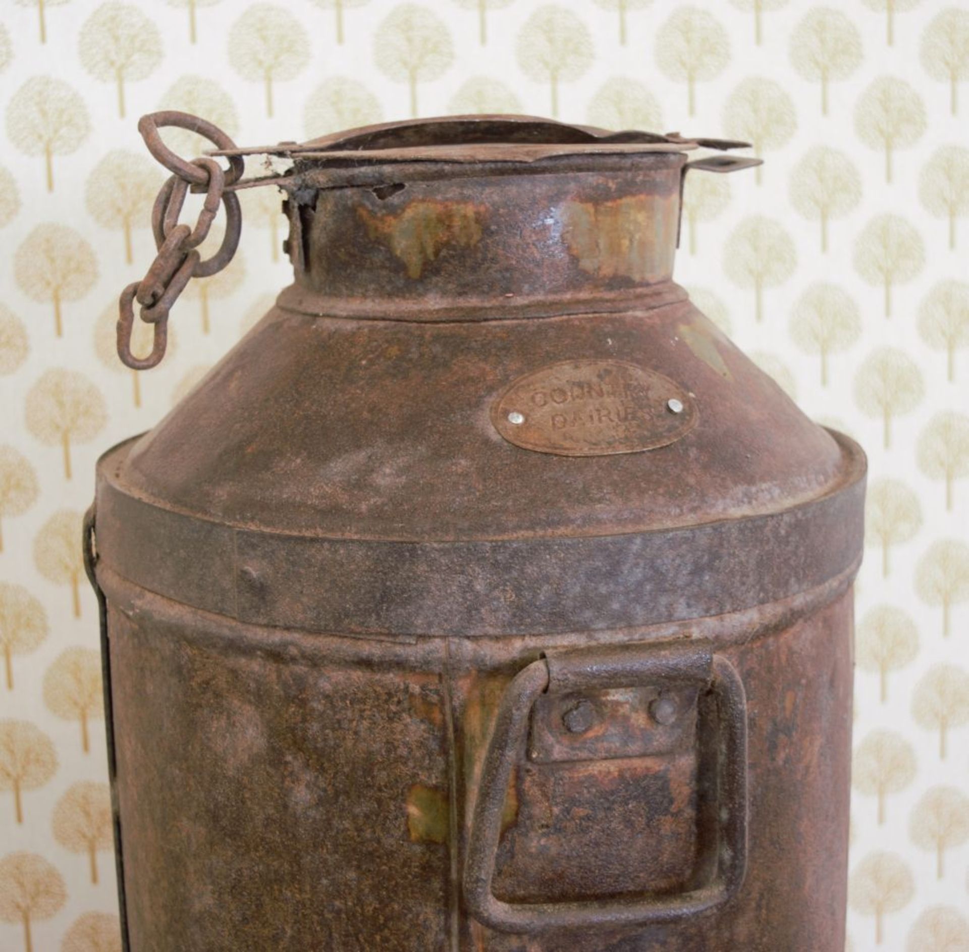 EARLY IRISH METAL MILK CHURN - Image 2 of 2