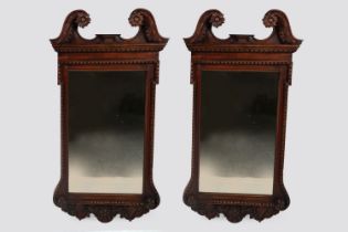 PAIR GEORGE III STYLE MAHOGANY PIER MIRRORS