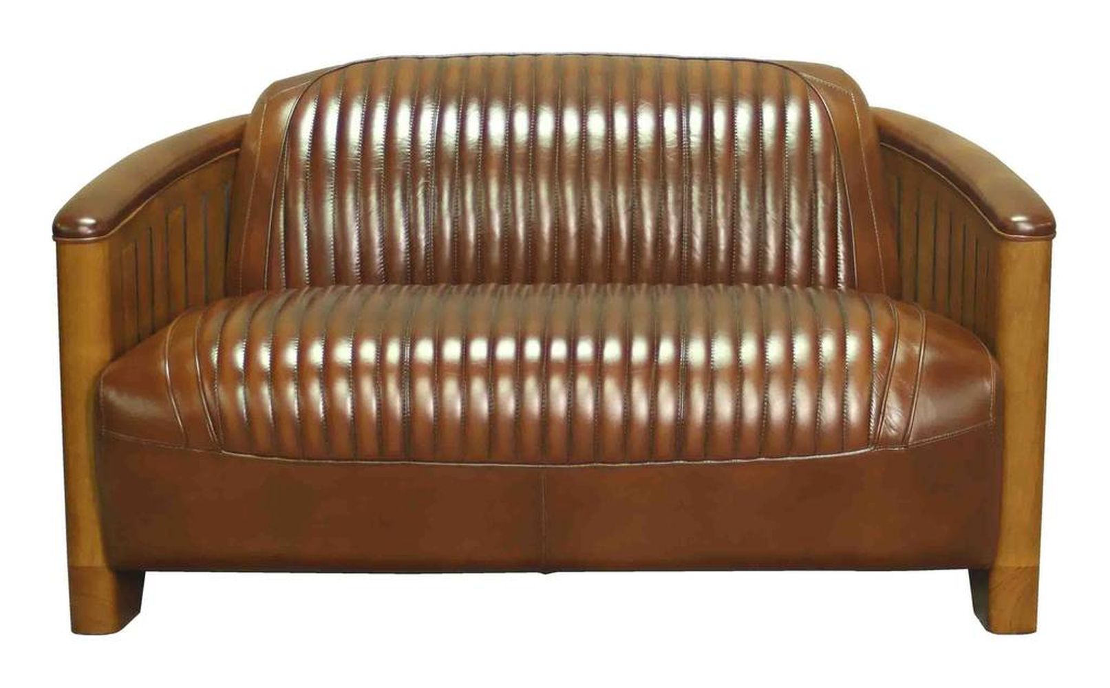 ART DECO STYLE MAHOGANY & HIDE UPHOLSTERED SETTEE - Image 2 of 3