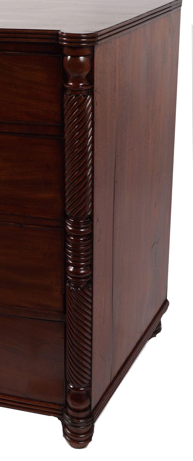 19TH-CENTURY MAHOGANY BOW-FRONT CHEST - Image 2 of 3