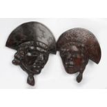 PAIR CARVED AFRICAN TRIBAL PLAQUES