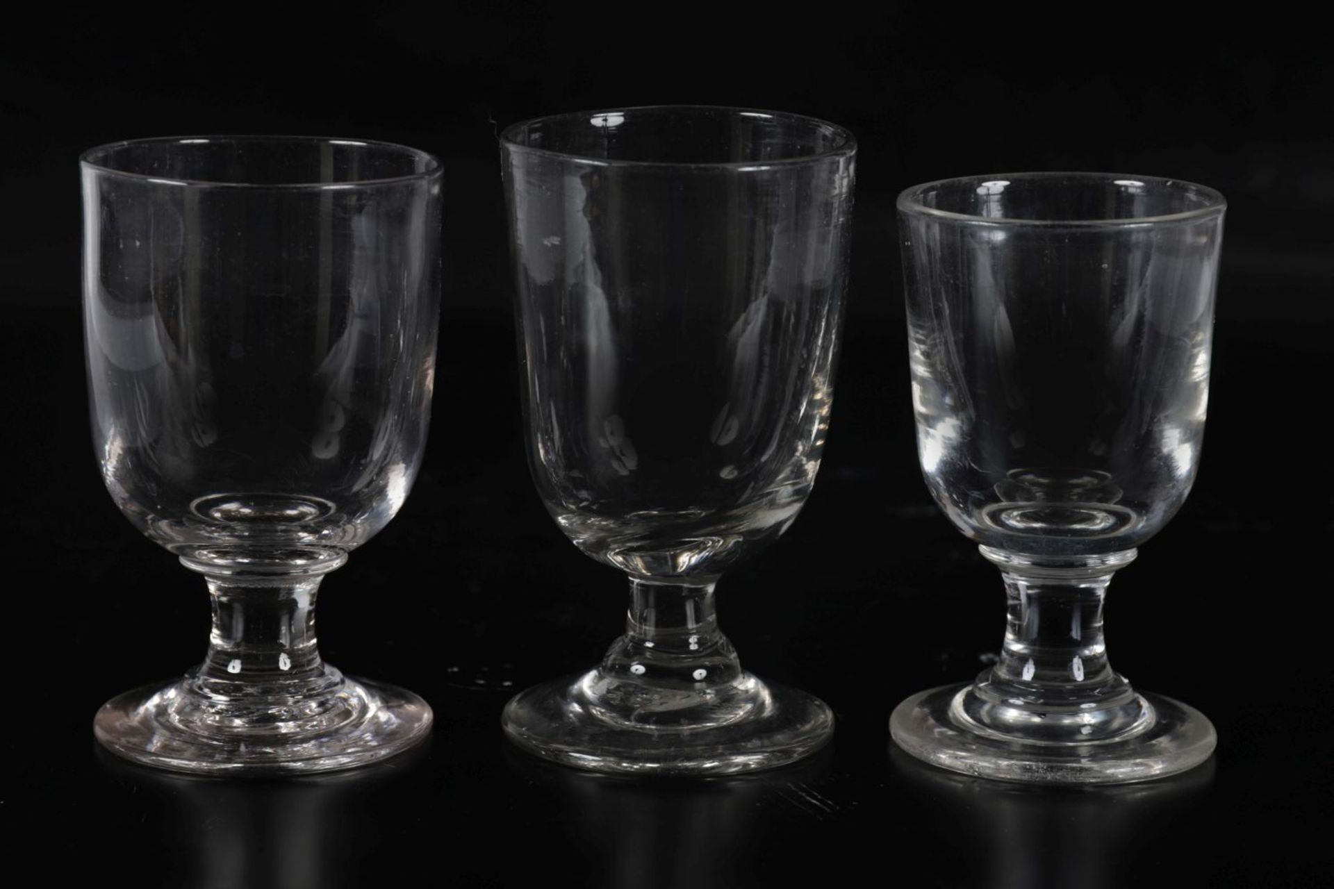 3 18TH-CENTURY GLASS RUMMERS