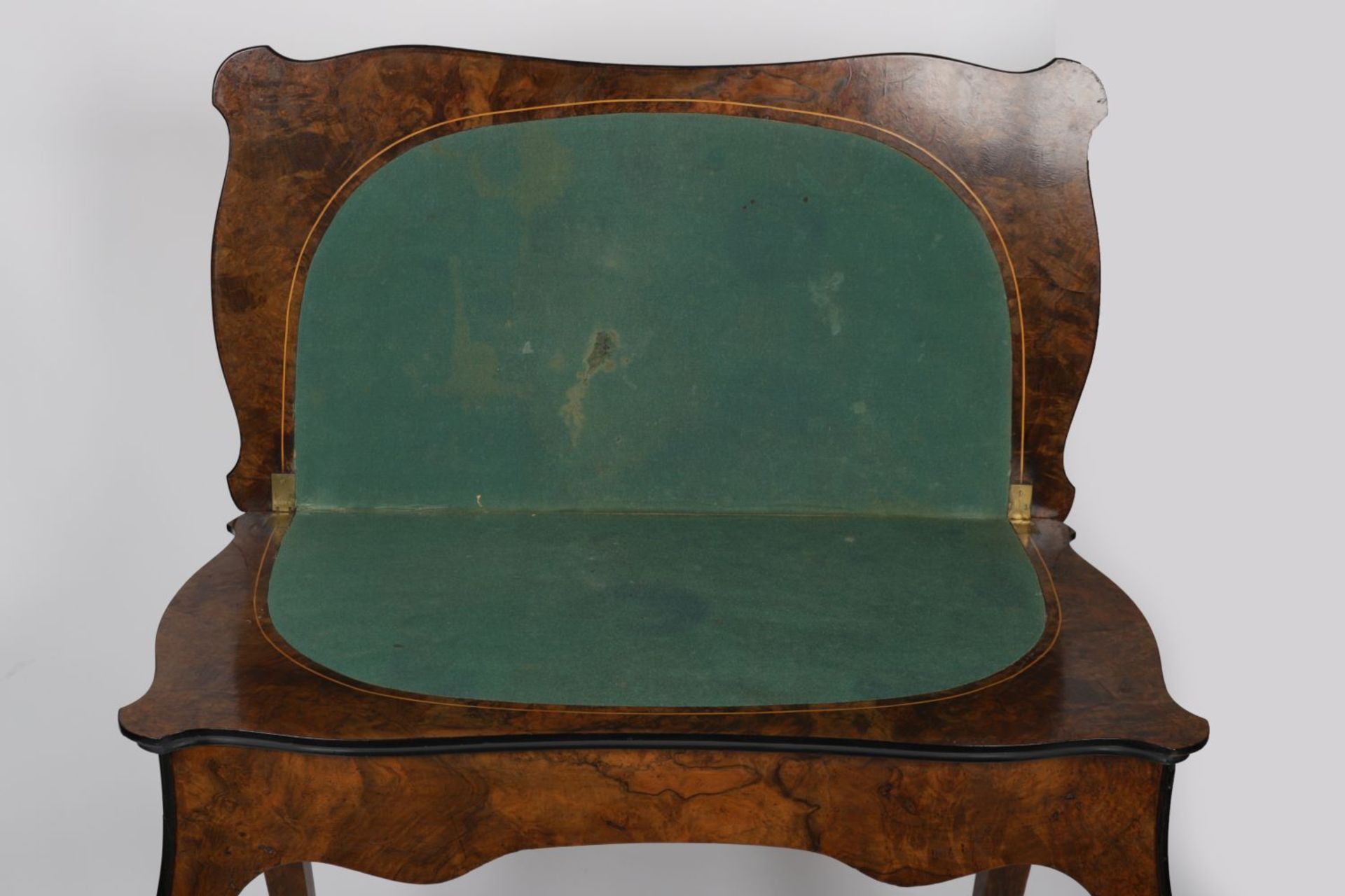 19TH-CENTURY BURR WALNUT GAMES TABLE - Image 2 of 3