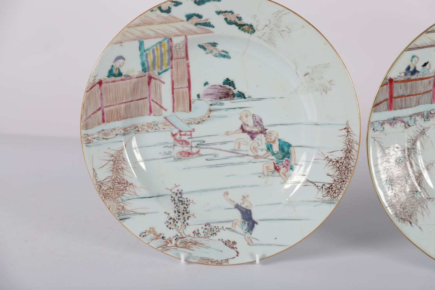 PAIR 18TH-CENTURY CHINESE FAMILLE ROSE CHARGERS - Image 4 of 4