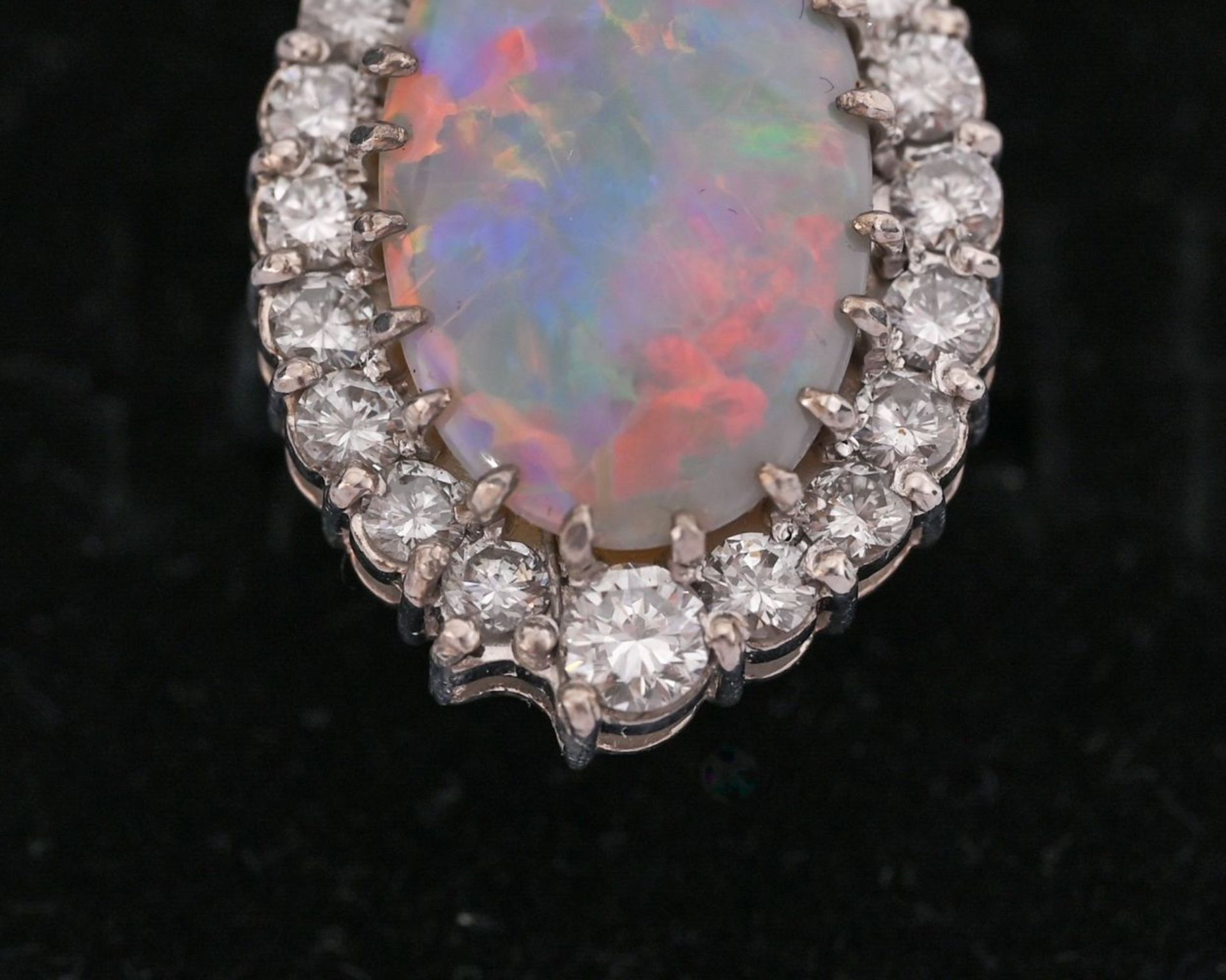 18K WHITE GOLD, OPAL & DIAMOND RING - Image 3 of 3