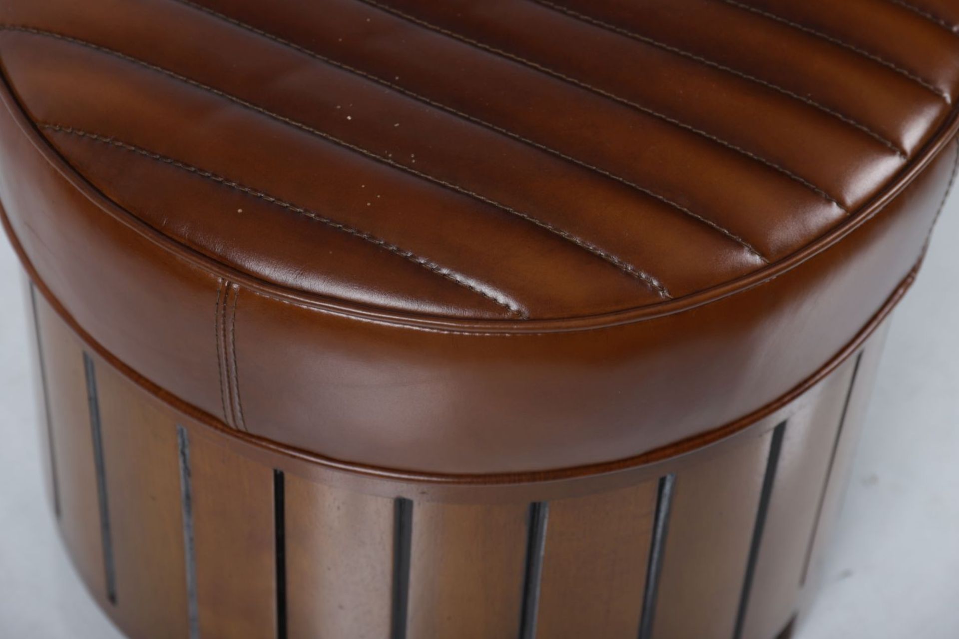 HIDE UPHOLSTERED STOOL - Image 3 of 3