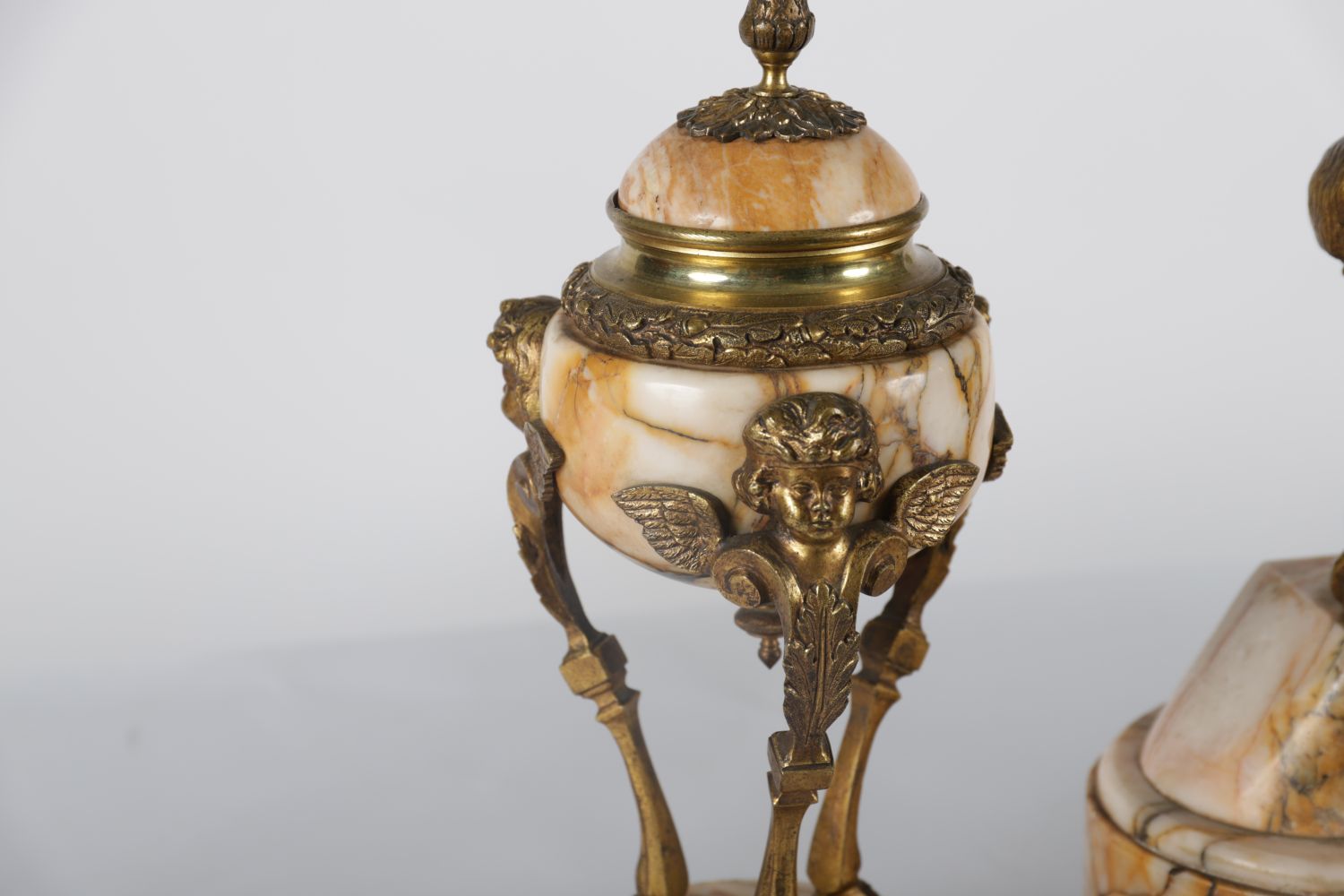 19TH-CENTURY ORMOLU & MARBLE CLOCK GARNITURE - Image 3 of 3