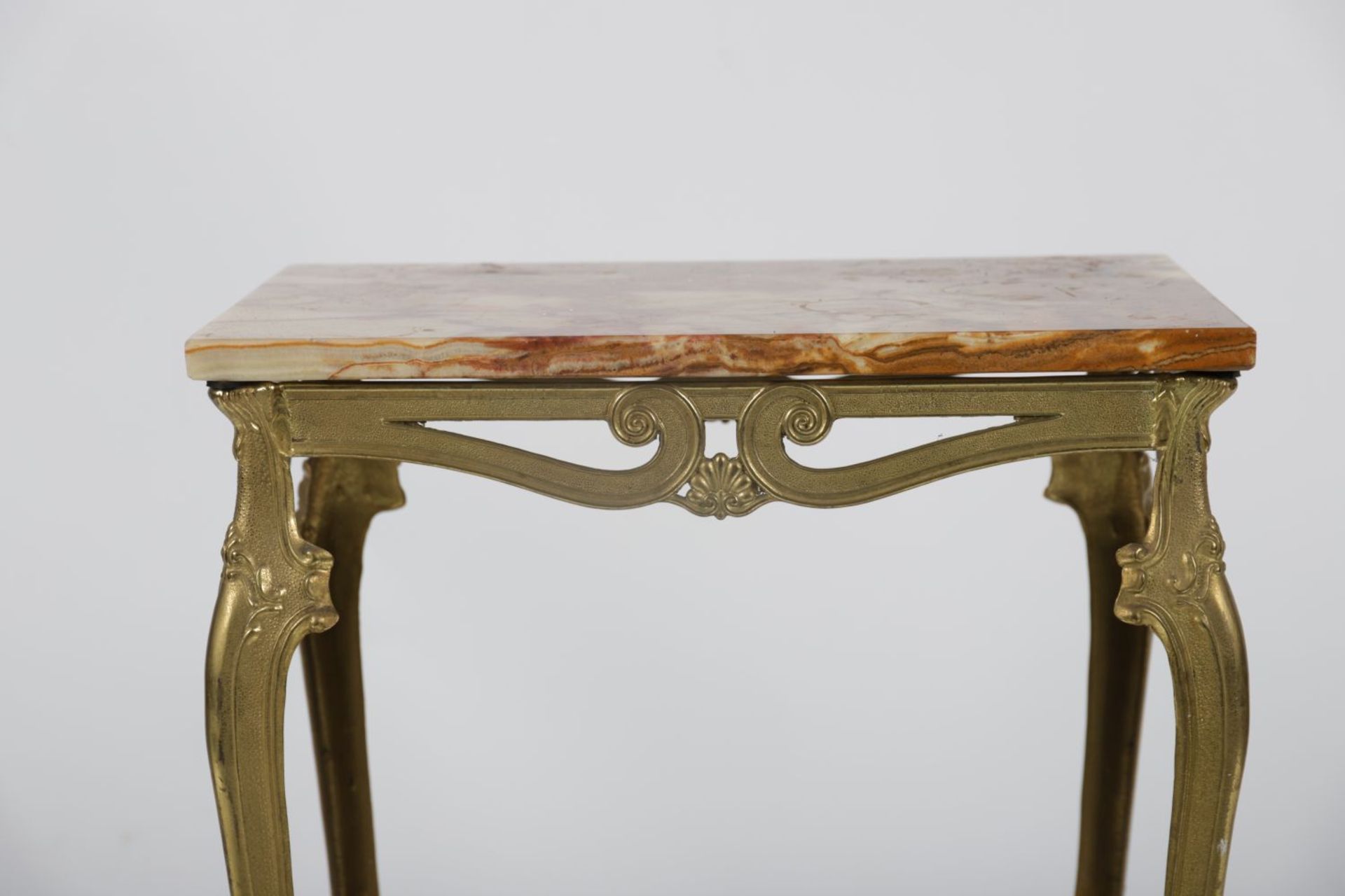 ART NOUVEAU BRASS & MARBLE TABLE - Image 2 of 3