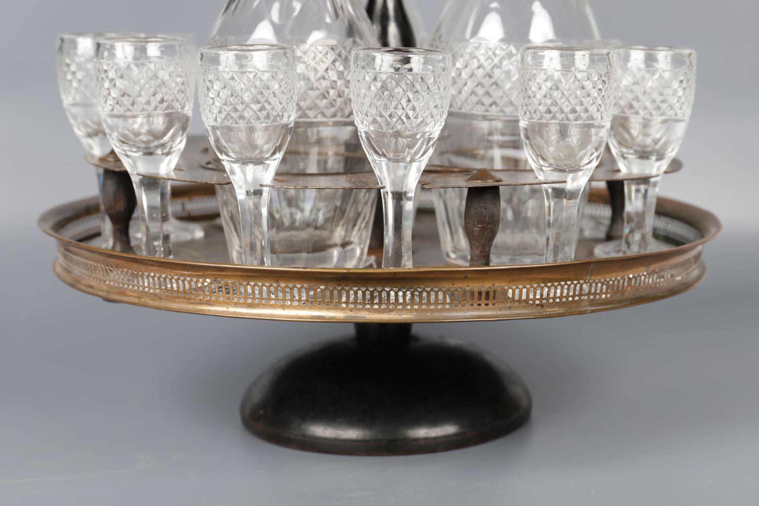 19TH-CENTURY LACQUERED & CRYSTAL LIQUEUR SET - Image 3 of 3
