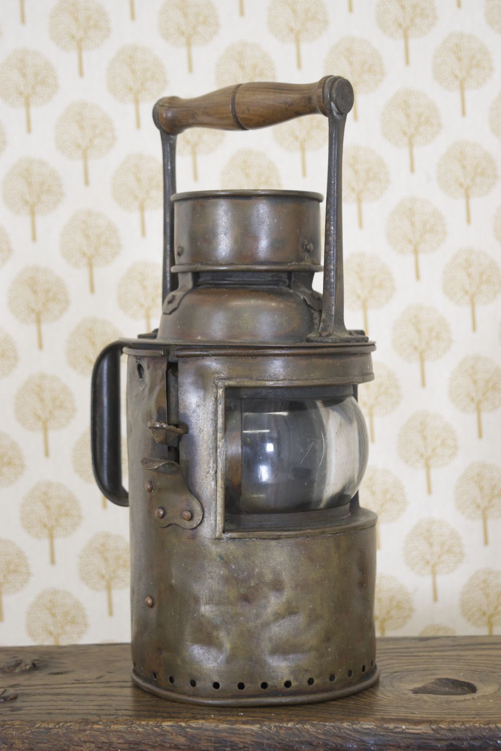 19TH-CENTURY COPPER RAILWAY LAMP