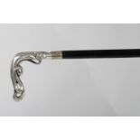 EDWARDIAN SILVER HANDLED WALKING STICK