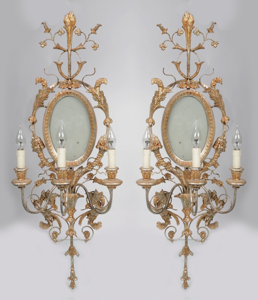 PAIR EDWARDIAN CARVED GILTWOOD APPLIQUES