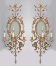 PAIR EDWARDIAN CARVED GILTWOOD APPLIQUES