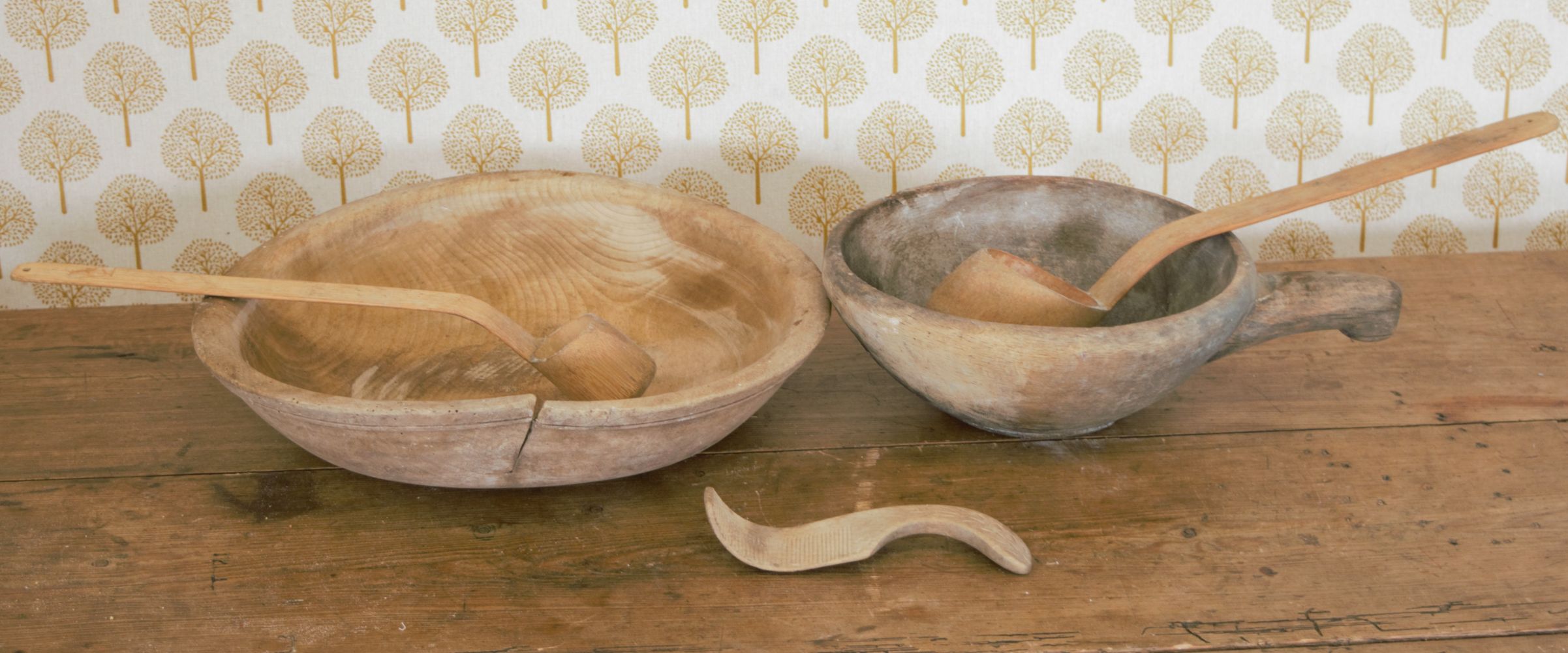 2 TREEN BUTTER BOWLS - Image 2 of 2