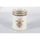 CHINESE EXPORT ARMORIAL CYLINDRICAL MUG