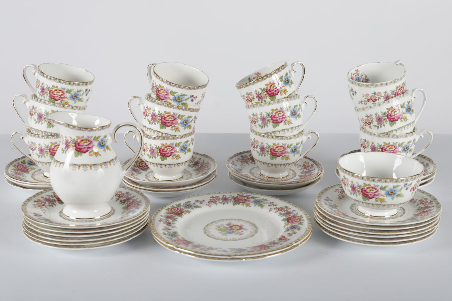 40-PIECE GRAFTON FINE BONE CHINA TEA SET