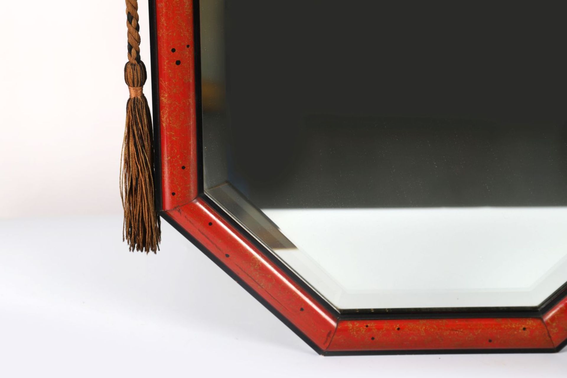 EDWARDIAN LACQUERED FRAMED MIRROR - Image 3 of 3