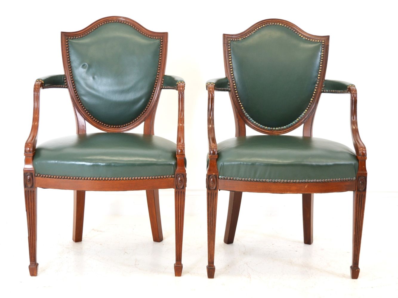 PAIR REGENCY MAHOGANY LIBRARY CHAIRS