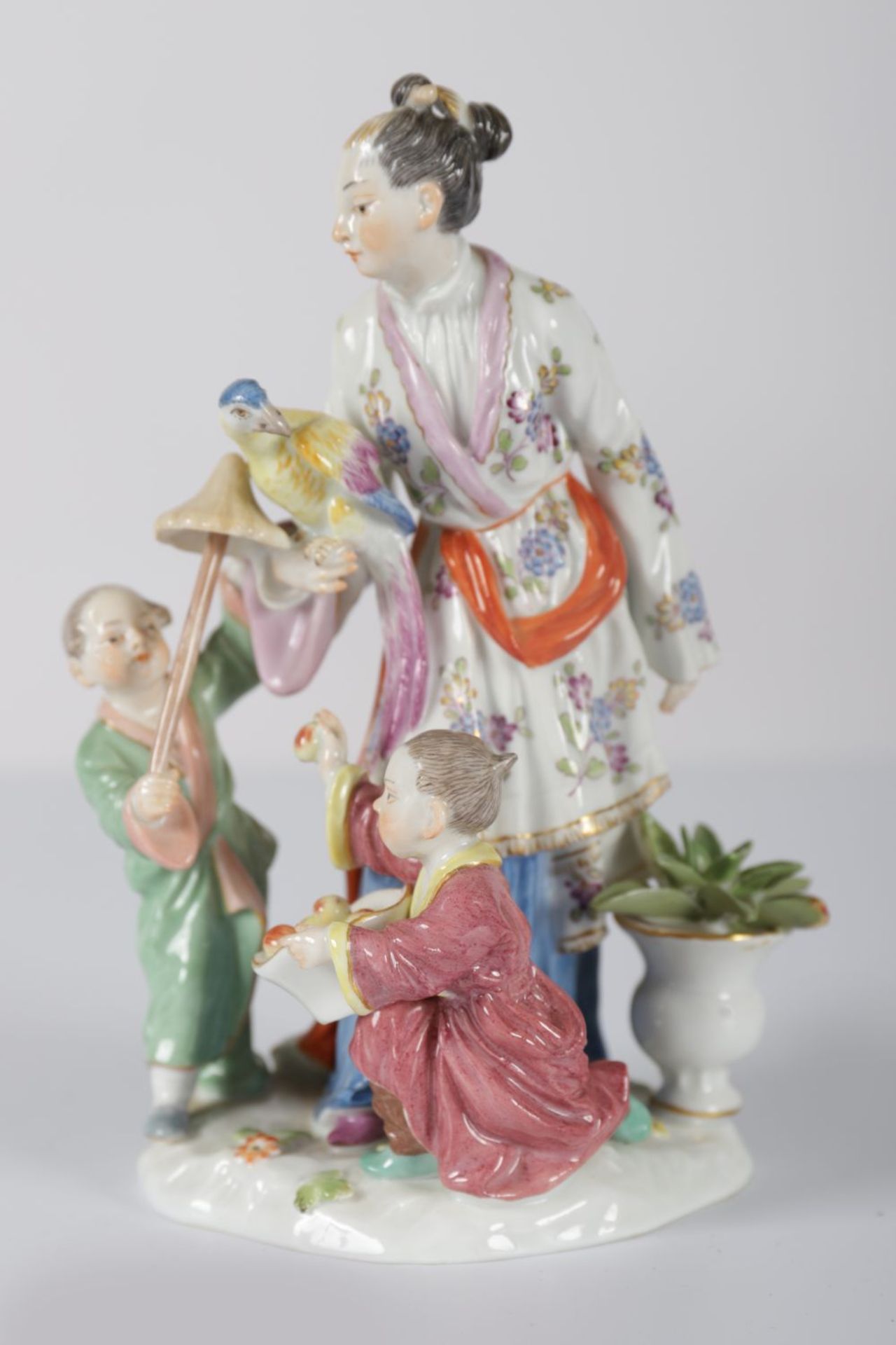 MEISSEN GROUP OF A MAIDEN AND 2 BOYS