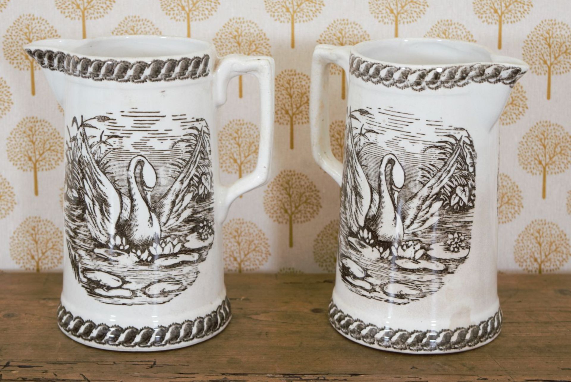 PAIR SPONGEWARE MILK JUGS - Image 2 of 2