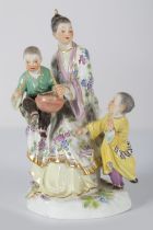 MEISSEN GROUP OF A MAIDEN AND 2 BOYS