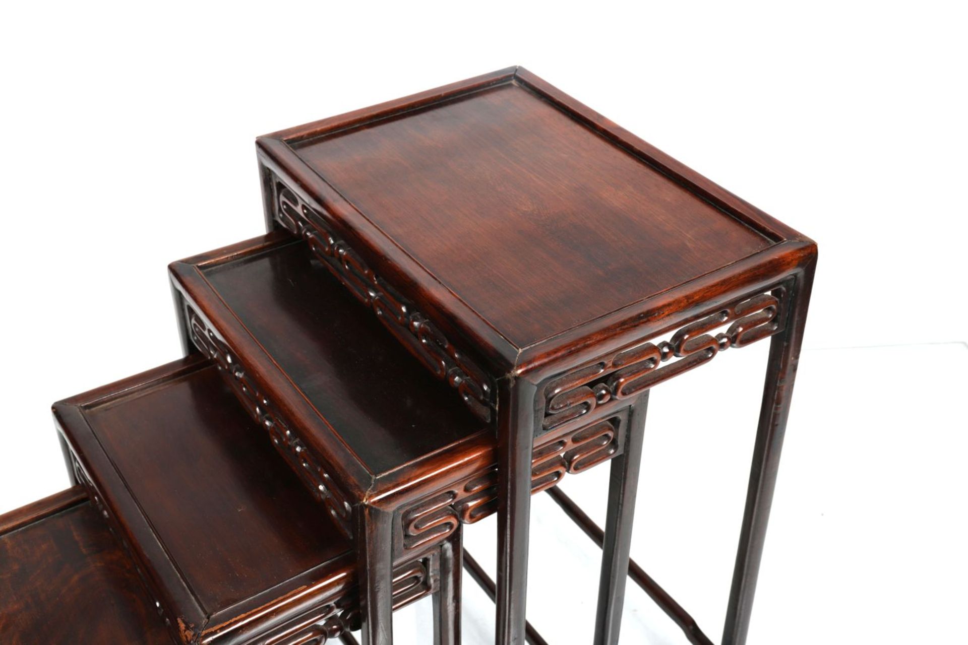 19TH-CENTURY CHINESE NEST OF 4 HARDWOOD TABLES - Image 2 of 2