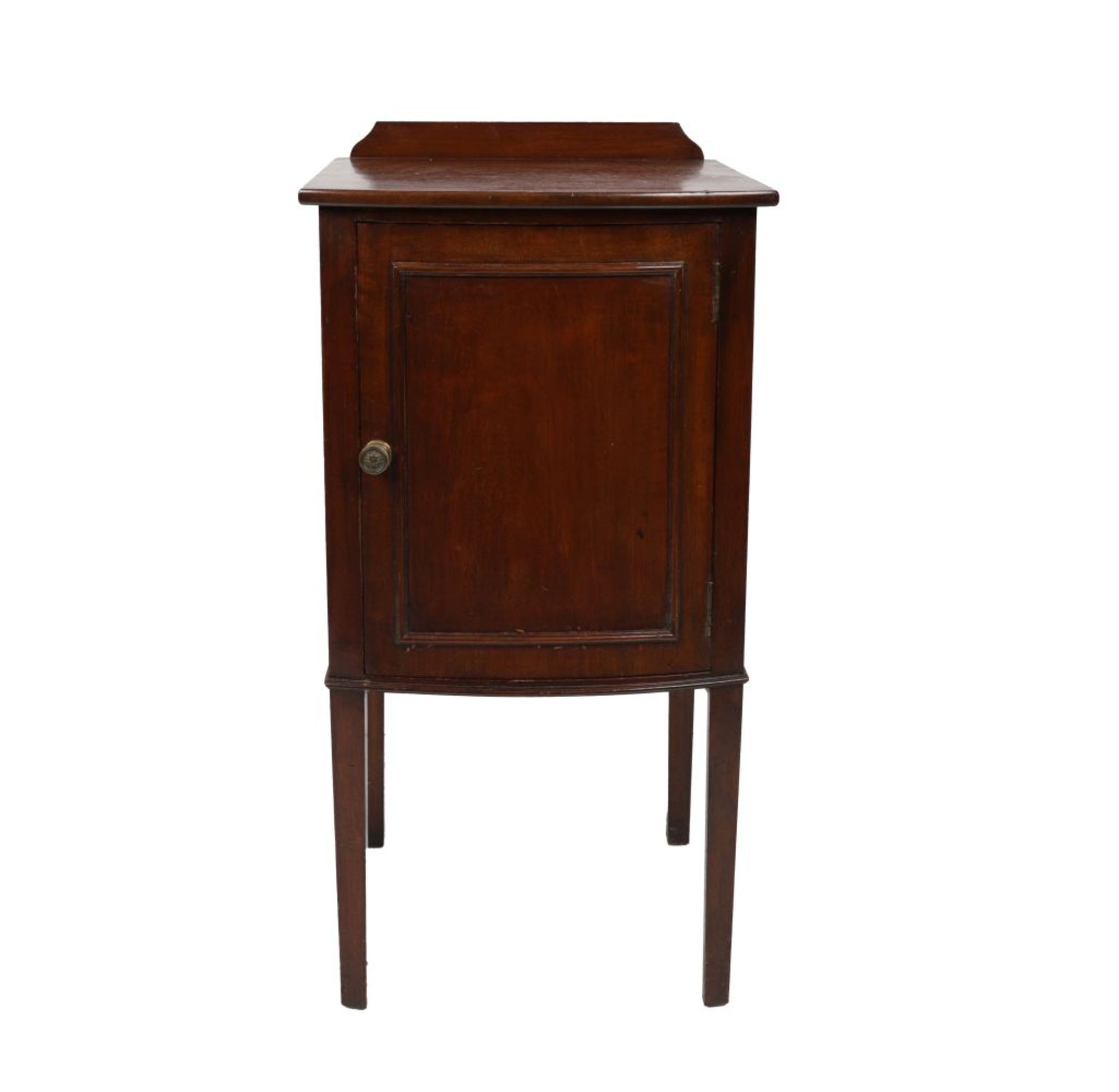 EDWARDIAN MAHOGANY BOW FRONT BEDSIDE LOCKER