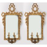 PAIR EDWARDIAN CARVED GILTWOOD PIER MIRRORS