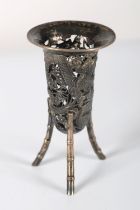 CHINESE QING SILVER VASE STAND