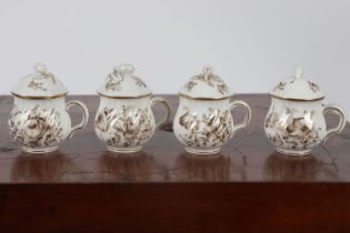 SET OF 4 VIENNA PORCELAIN CHOCOLATE CUPS