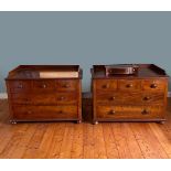 PAIR 19TH-CENTURY MAHOGANY CHESTS