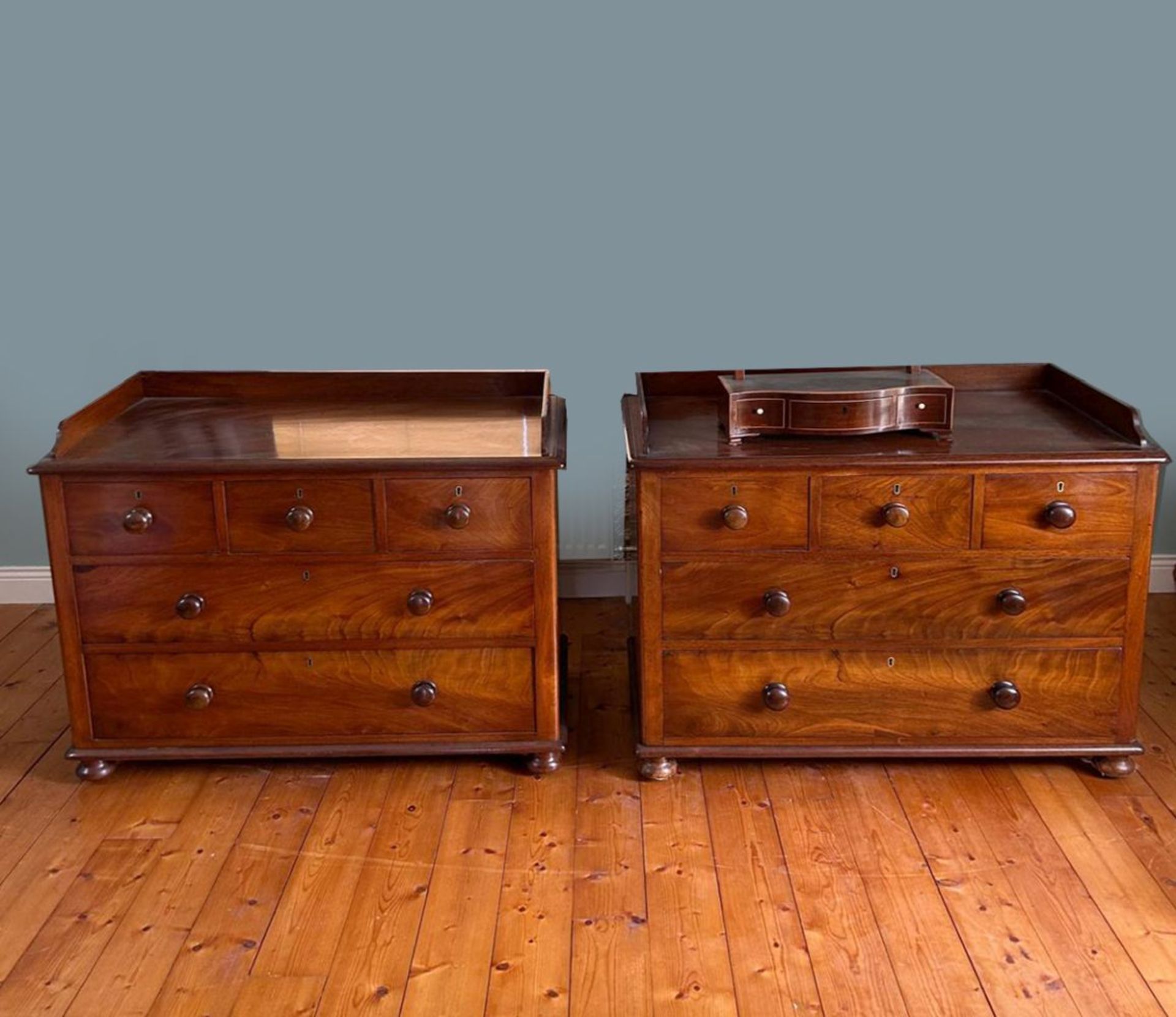 PAIR 19TH-CENTURY MAHOGANY CHESTS