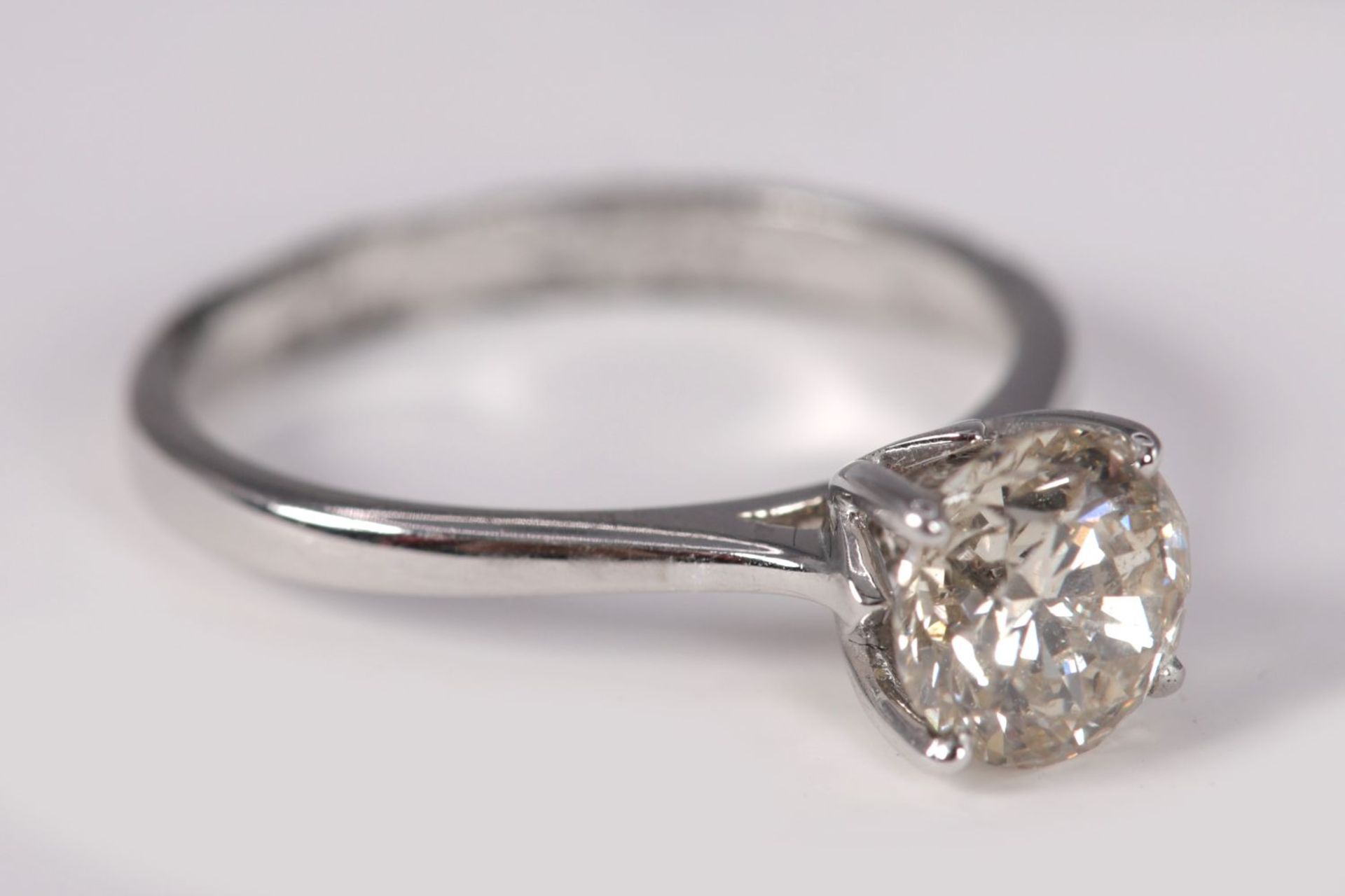 18K WHITE GOLD SOLITAIRE DIAMOND RING - Bild 3 aus 4