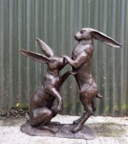 BRONZE GARDEN SCULPTURE GROUP