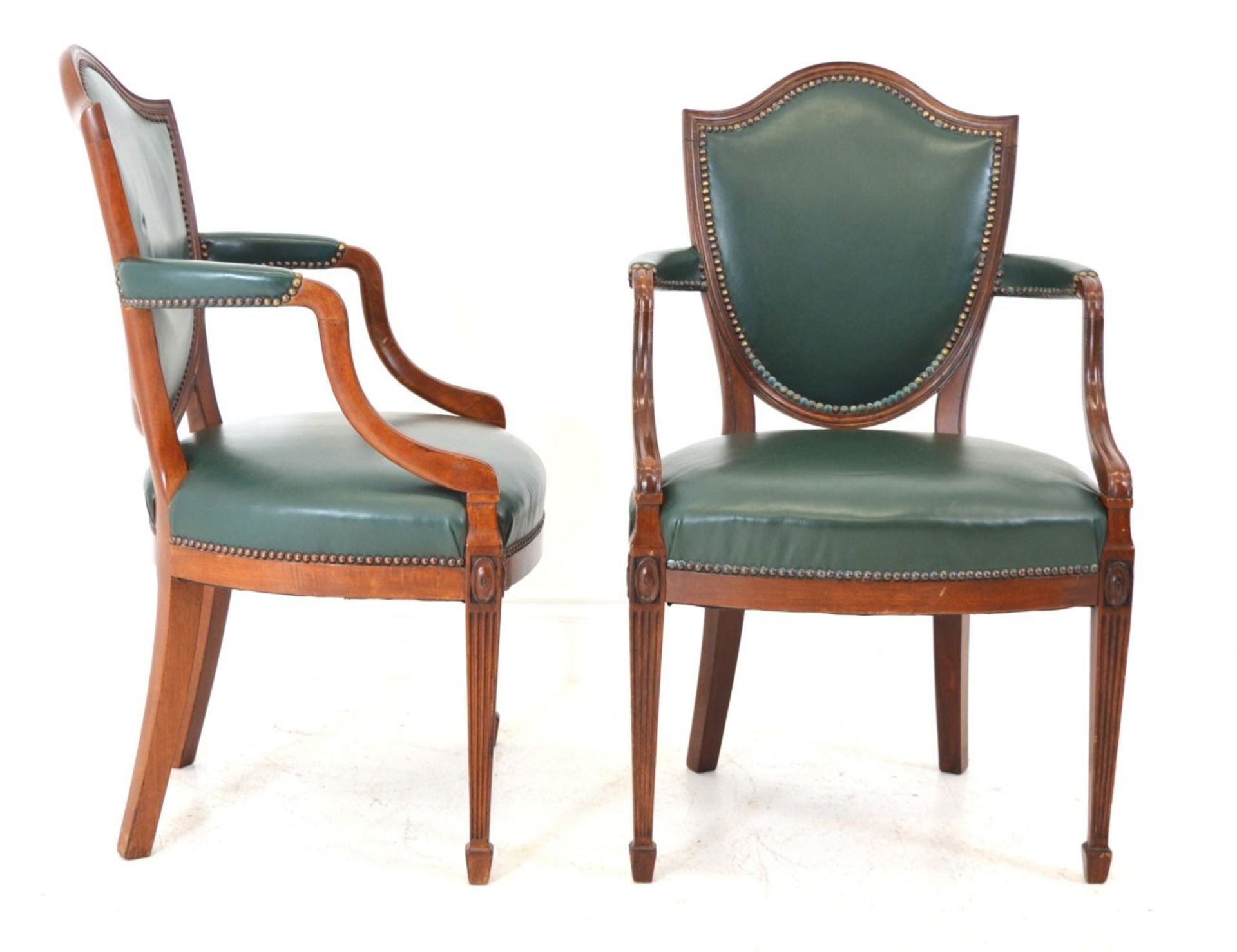 PAIR REGENCY MAHOGANY LIBRARY CHAIRS - Image 2 of 3