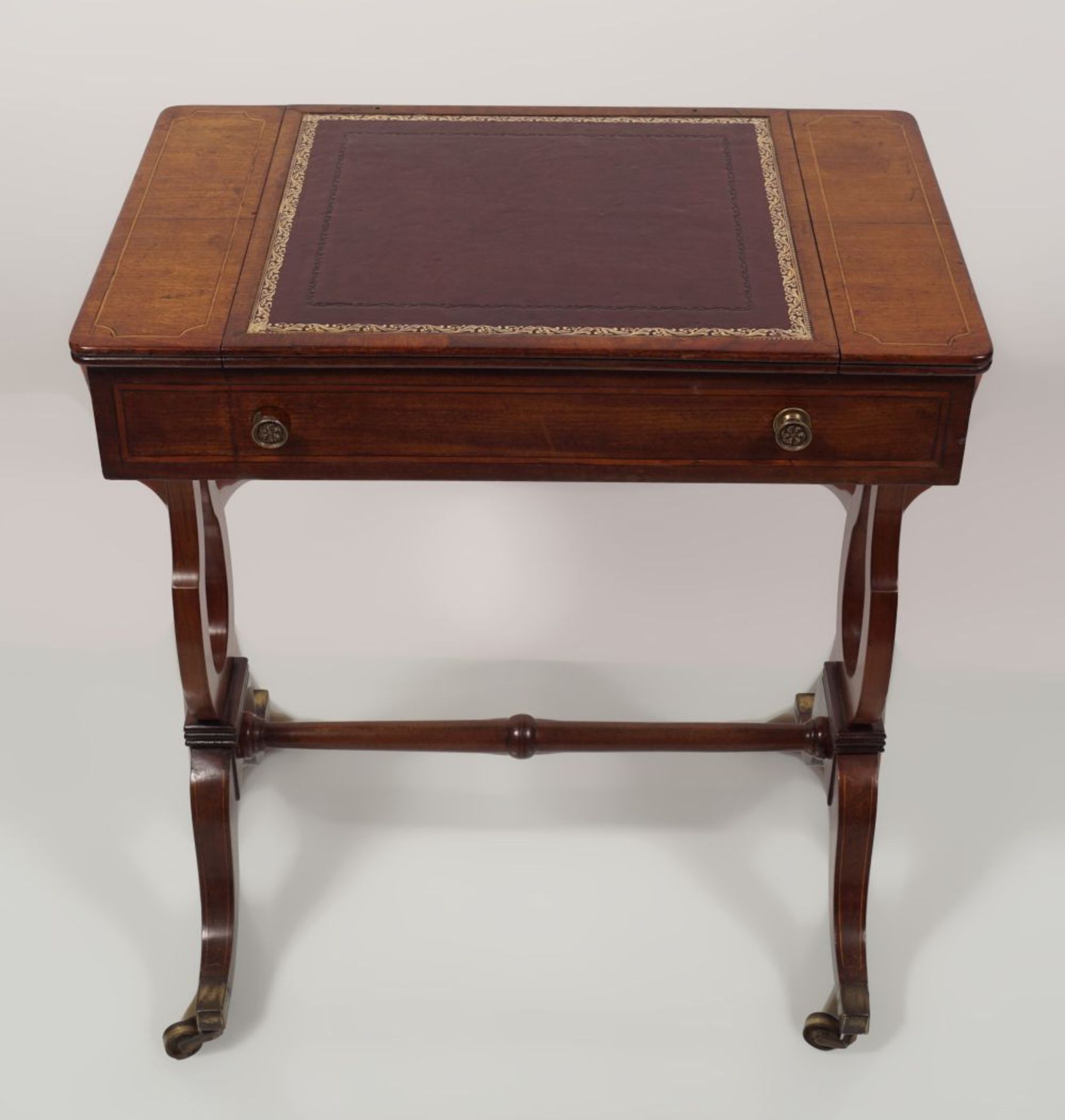 REGENCY MAHOGANY & INLAID READING TABLE