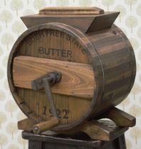 IRISH VERNACULAR PINE METAL BOUND BUTTER CHURN