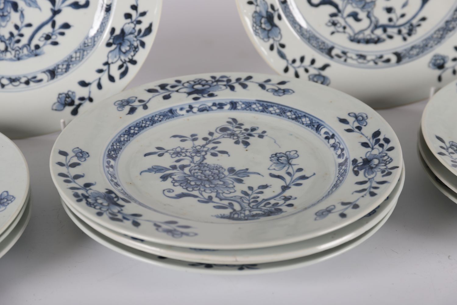 12 NANKING CARGO BLUE AND WHITE PLATES - Image 3 of 3