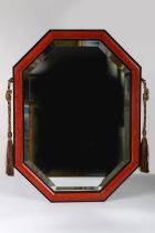 EDWARDIAN LACQUERED FRAMED MIRROR