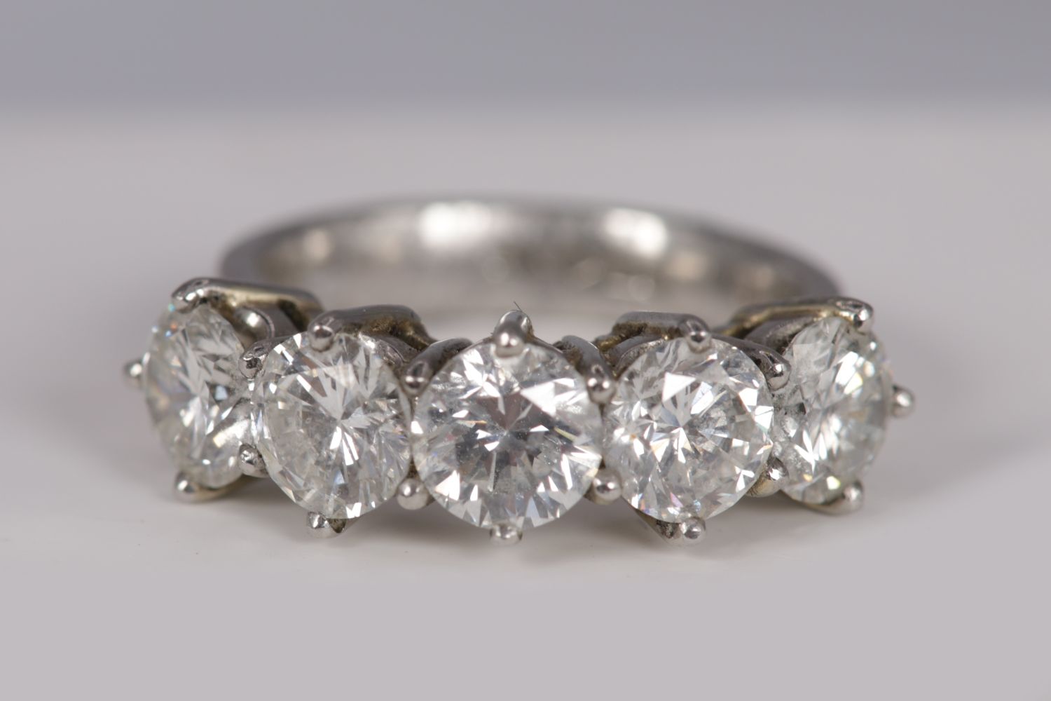 PLATINUM 5 STONE DIAMOND RING