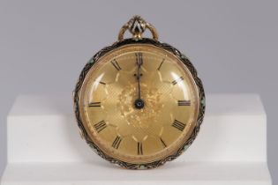 18K GOLD & ENAMEL POCKET WATCH