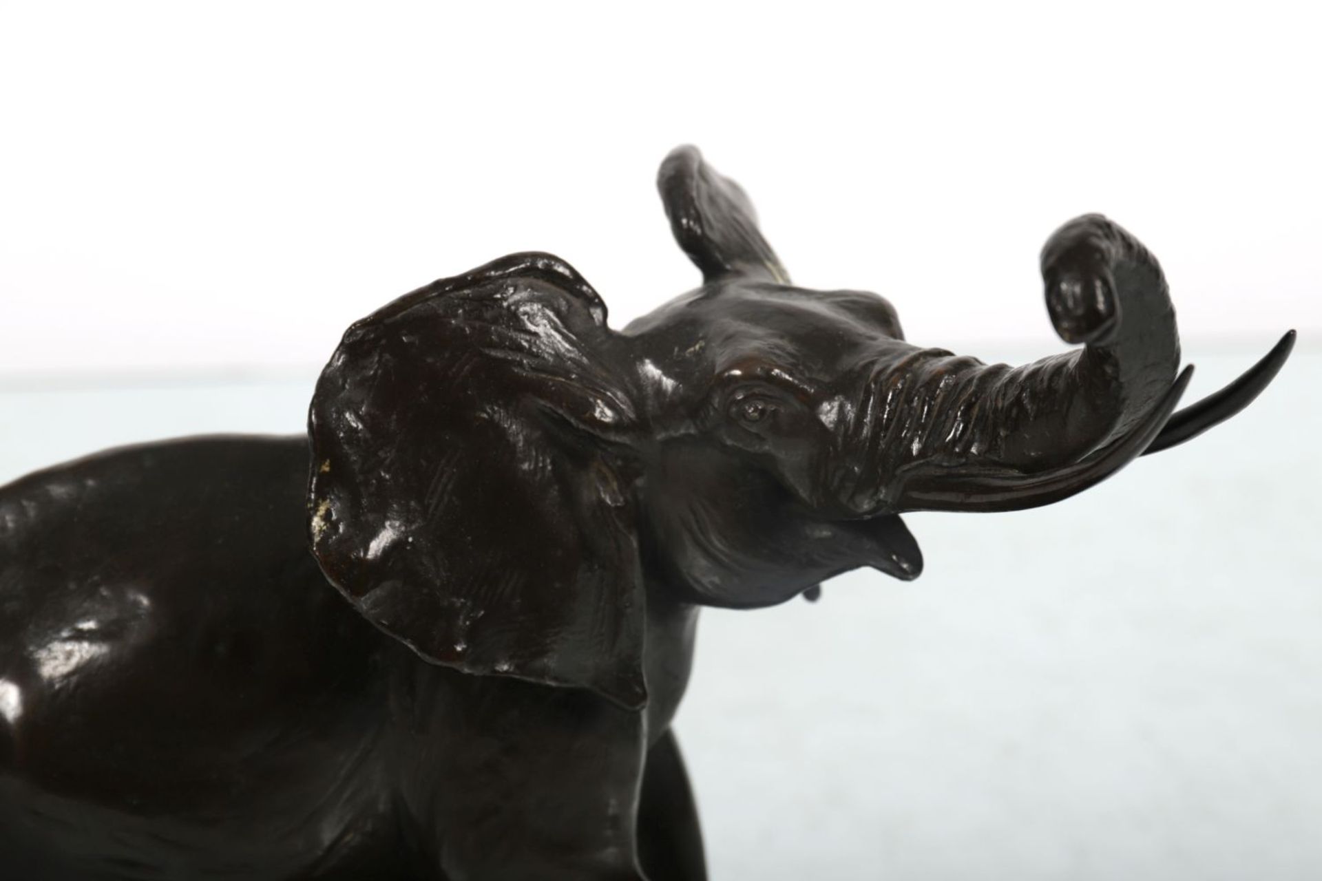 19TH-CENTURY BRONZED ELEPHANT - Image 2 of 3