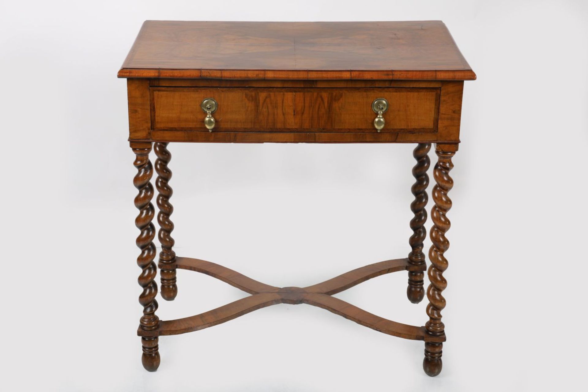 19TH-CENTURY WALNUT & HERRINGBONE INLAID TABLE