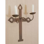 19TH-CENTURY IRON WALL-MOUNTED CANDLE HOLDER