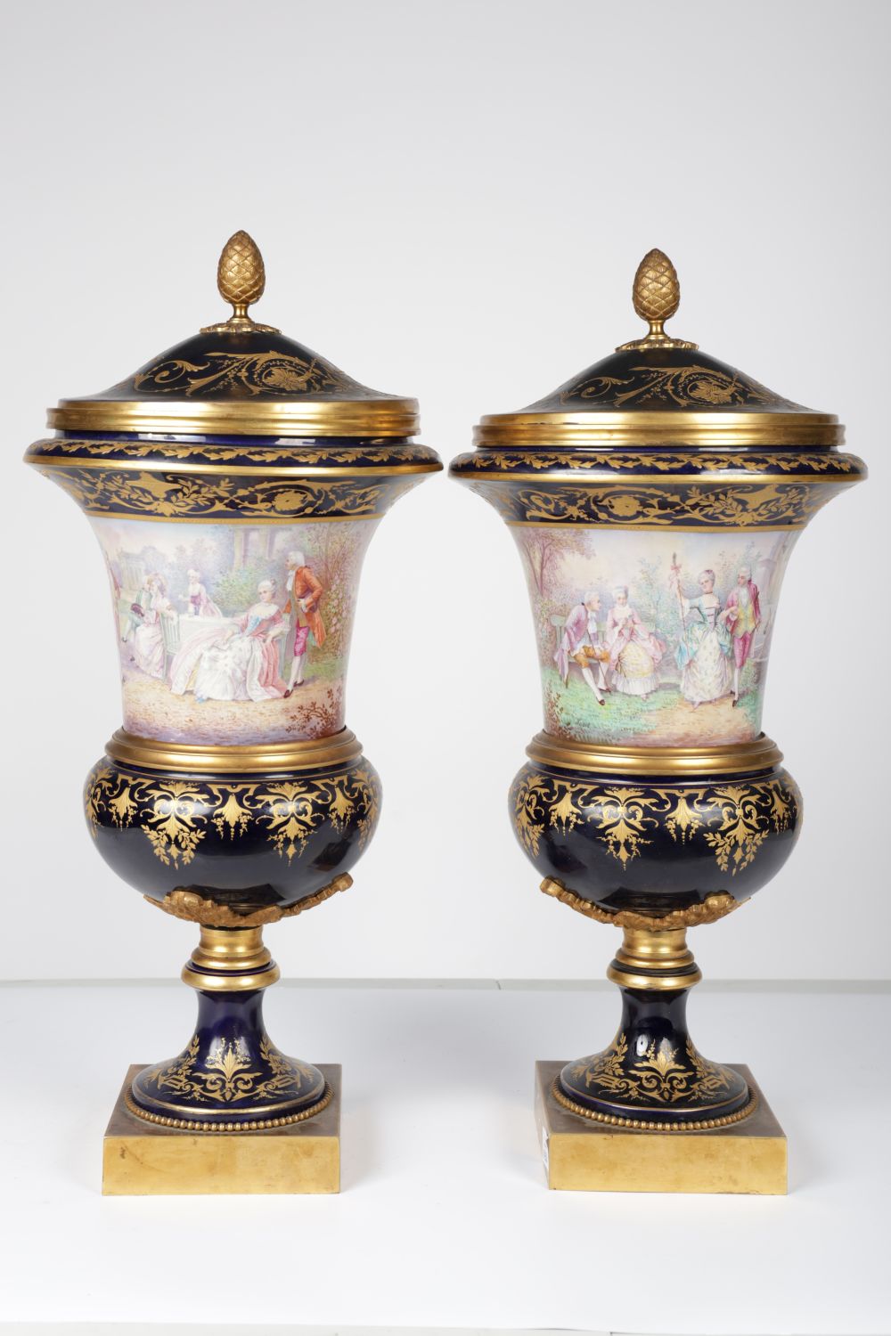 IMPORTANT PAIR 19TH-CENTURY SEVRES & ORMOLU URNS - Image 2 of 2