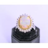 18K GOLD AUSTRALIAN OPAL & DIAMOND RING