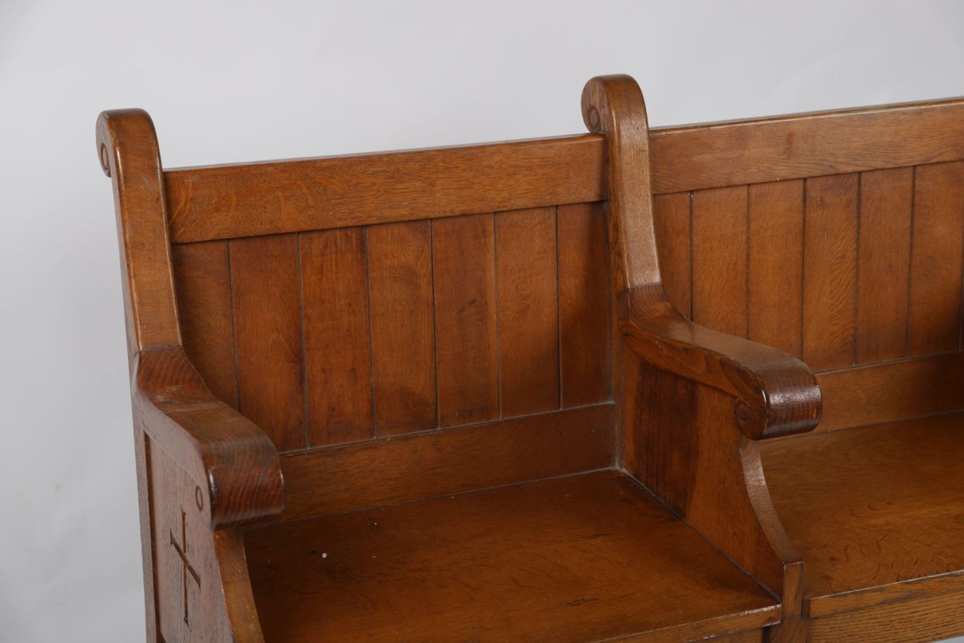 19TH-CENTURY OAK CHURCH PEW - Image 2 of 3