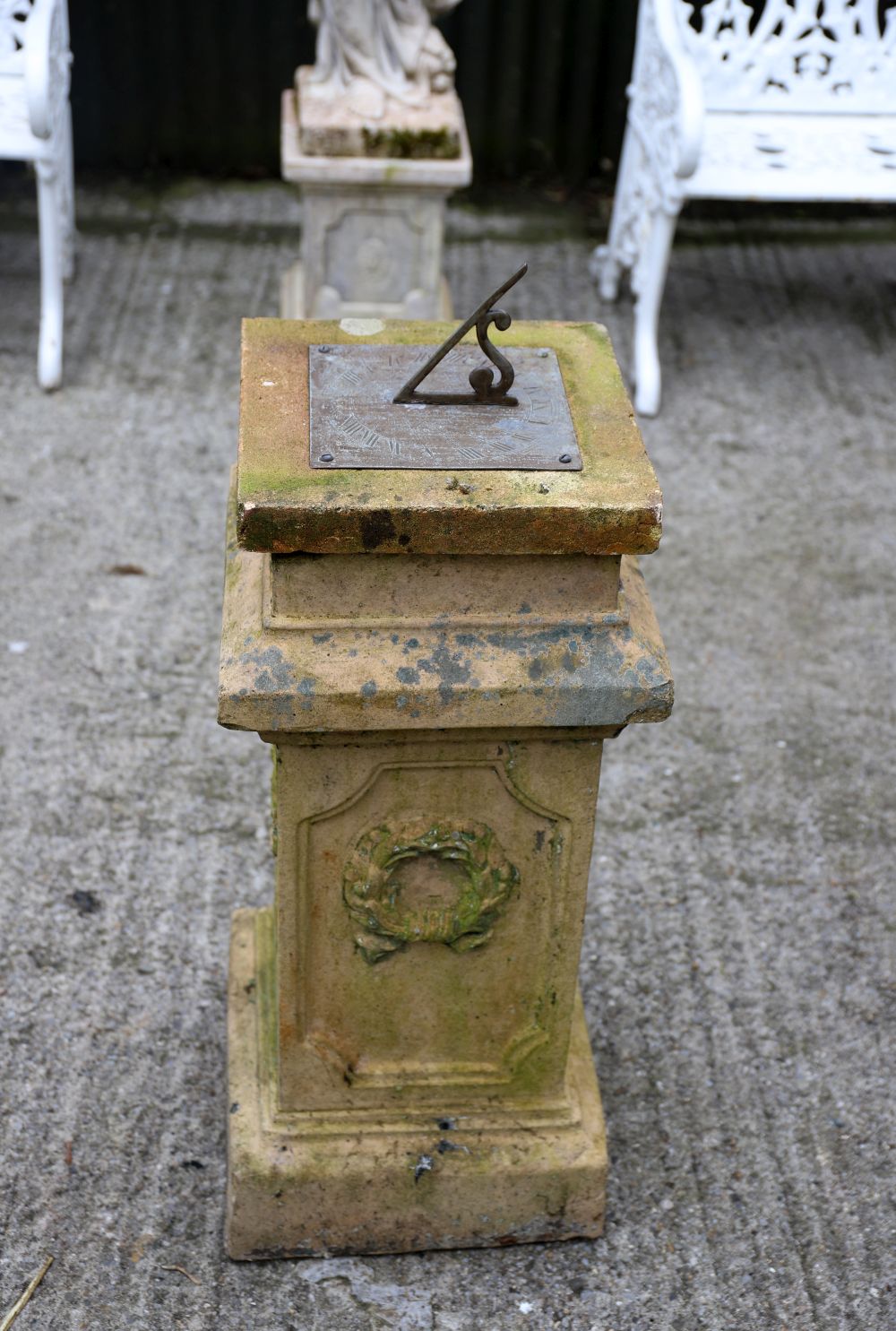 19TH-CENTURY TERRACOTTA STEMMED SUNDIAL