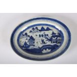 LARGE 19TH-CENTURY JAPANESE BLUE & WHITE CHARGER