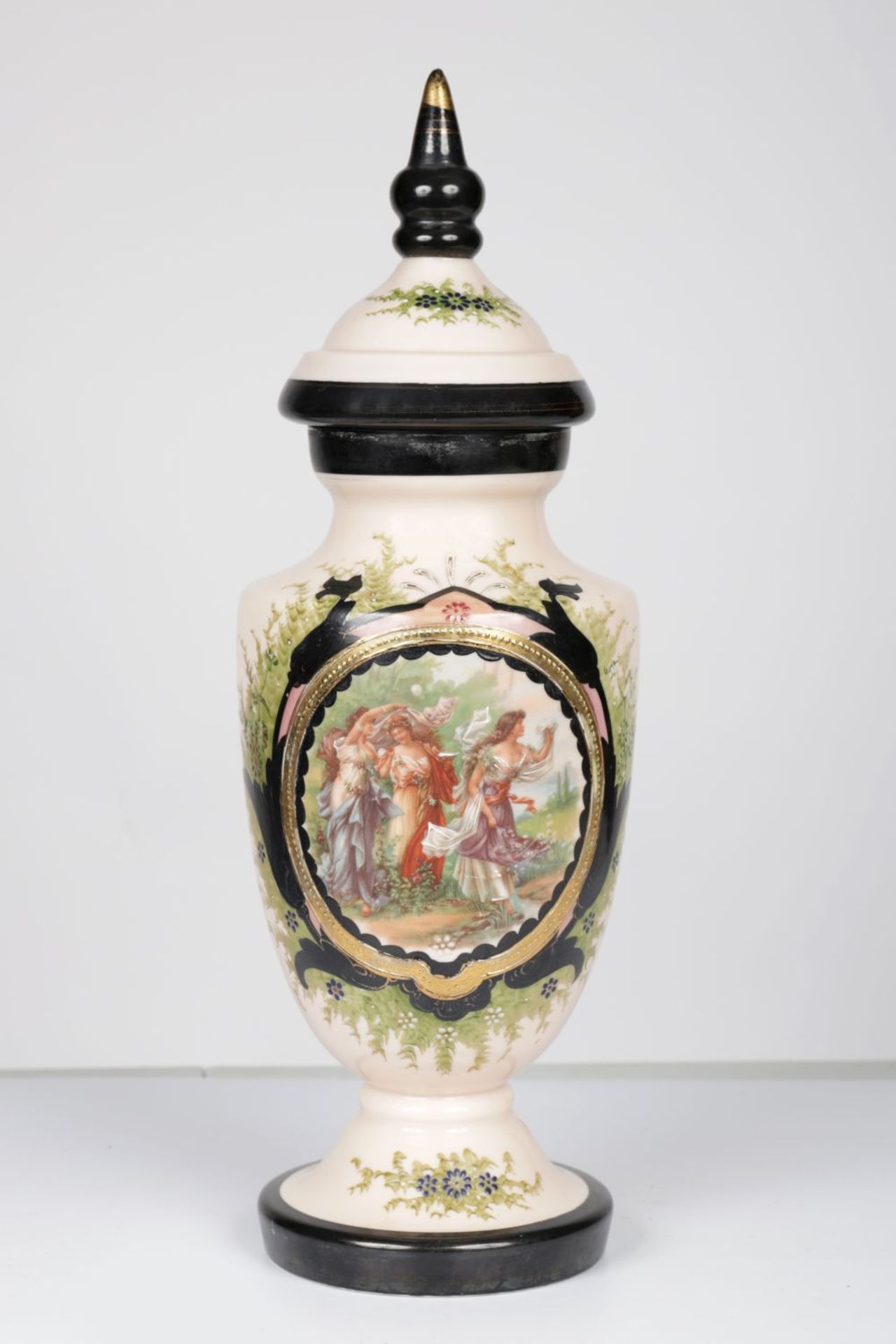 VICTORIAN PAINTED GLASS VASE